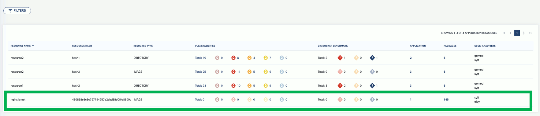 Exported results